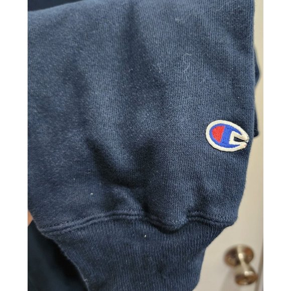 VTG Reverse Weave CHAMPION Sweatshirt Mens Navy Blue Nautical Flag Logo Size L - Picture 8 of 11